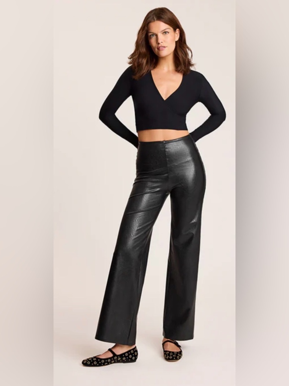 Commando Faux Leather Wide Leg Pants ,‎ size M